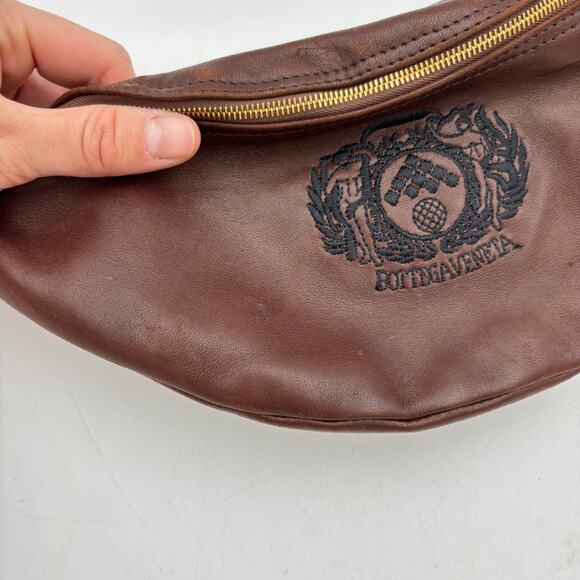 Vintage Bottega Veneta Brown Belt Bag Fanny Pack Women's - Picture 12 of 13